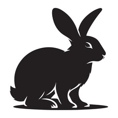 Simple and elegant rabbit silhouette perfect for nature and wildlife designs
