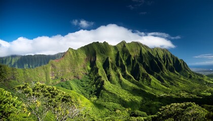 oahu mountain majestic green mountain view of the koolau mountains on windward side of hawaii