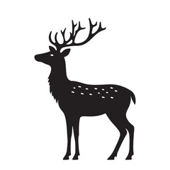 Elegant reindeer silhouette for festive holiday and winter designs