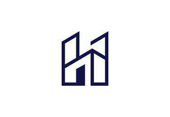 Abstract Letter H Building Logo