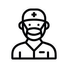 Medical professional wearing mask and cap healthcare doctor