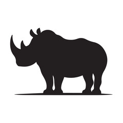 Majestic rhinoceros silhouette standing proudly in profile