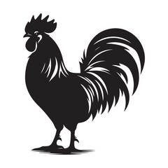 Striking rooster silhouette with bold outline