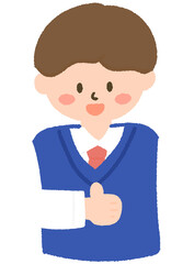 최고 따봉하는 교복 입은 학생