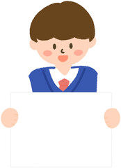 피켓 광고판 든 교복 청소년