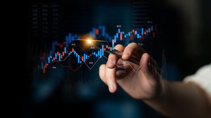 Candlestick chart visualizing financial market trends, investment patterns, price fluctuations, and trading strategy in capital and digital asset markets Latch