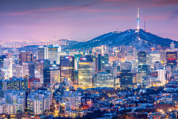Seoul, South Korea Skyline at Night