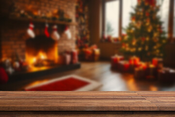 Christmas table with space for advertising product or text