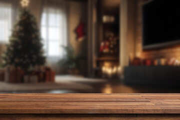 Christmas table with space for advertising product or text