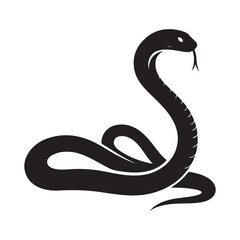 Elegant serpent silhouette in a striking black and white design