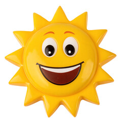 Fototapeta premium Happy sun emoji isolated on transparent background 