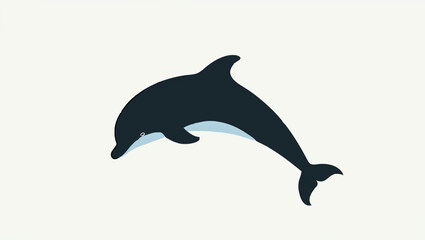 Fototapeta premium Light Blue Dolphin Jumping on White