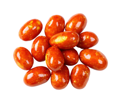 Colorful jelly beans snack time food bright isolated on transparent background, png