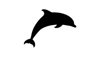 Naklejka premium Black Dolphin Silhouette with Eye Detail