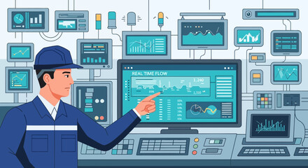 Monitoring Industrial Processes With Data Visualization On Multiple Screens