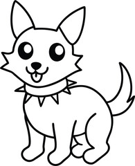 Cute Cartoon Dog Outline Drawing