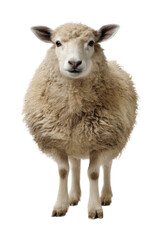Naklejka premium Playful sheep on animal portrait isolated on transparent background, png