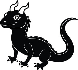 Fototapeta premium Cartoon Dragon Lizard Vector