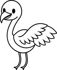 Fototapeta premium Cute Flamingo Outline Vector