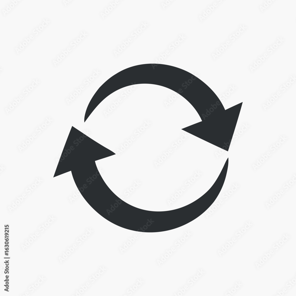 Poster circular arrows rotation symbol for process iteration and continuous improvement in business and dev