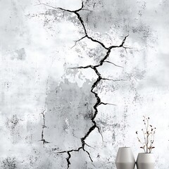 Cracked Wall Texture Grey Composition