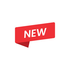 Simple Red NEW Tag – Flat Minimal Update Label Design