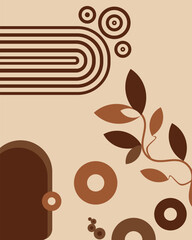 Minimalist Abstract Arch Floral Warm Earthy Tones


