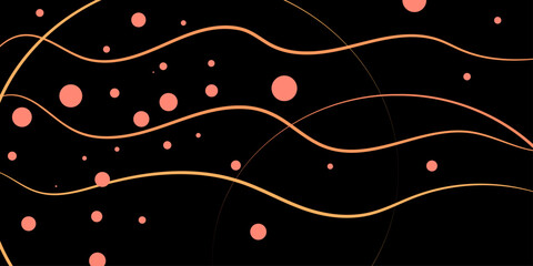 Dark background clean curly strokes orange colored beautiful background vector 