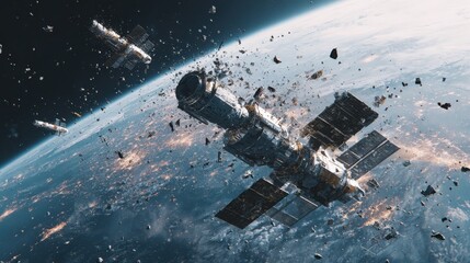 space station debris field earth