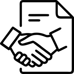 Professional handshake illustration symbolizing agreement partnership and business success presented within a formal document context for corporate communication