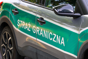 Straż graniczna na patrolu samochód na granicy państwa
