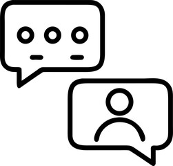Abstract illustration of a speech bubble with interconnected lines symbolizing remote team communication and collaboration featuring a clean modern design