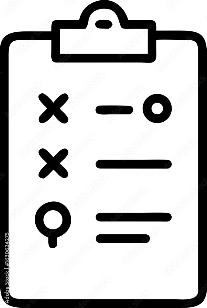 Fototapete modern icon representing user experience testing with a clipboard symbolizing feedback analysis and 