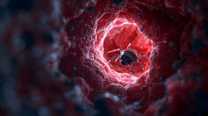 Futuristic Nanorobot Targeting Cancer Cells Inside Human Body – Advanced Medical Technology Concept

