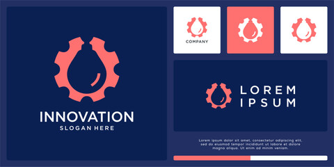 Innovation engine logo design with gear