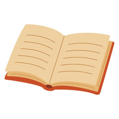 Vector illustration of an open book. Notepad for notes. Isolated on a white background. Flat style design