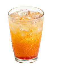 Soda mixed with orange juice isolated on transparent background  
