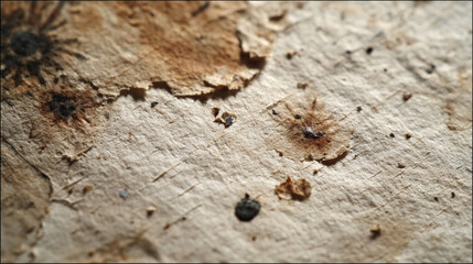 Macro View of Weathered Parchment with Ink Traces