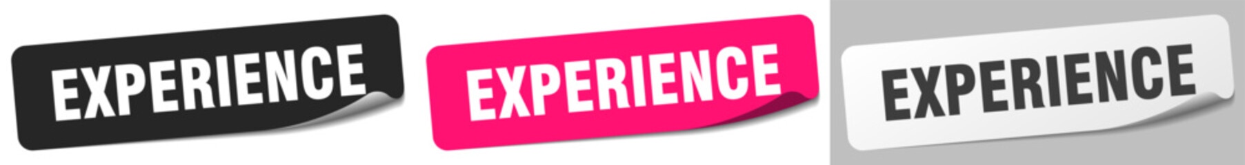 experience sticker. experience sticker set on white background