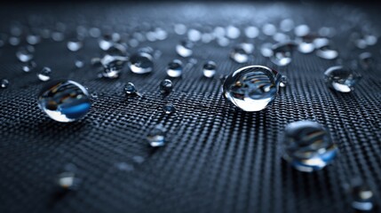 water droplets on dark fabric