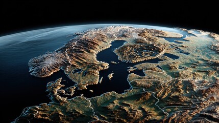 scandinavia aerial view earth © juwairiya_nameera