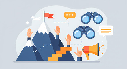 Achieving Business Goals: A Conceptual Illustration of Teamwork, Leadership, and Strategic Vision