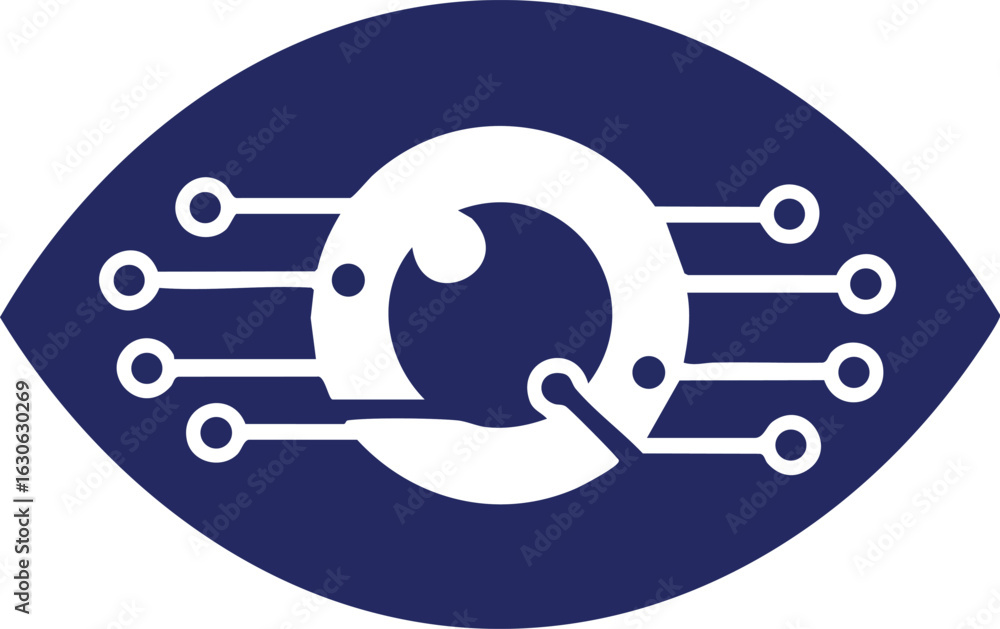 Poster digital eye technology symbol with circuit connections for innovation and security concepts vector i