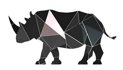 Geometric rhino silhouette