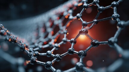 intricate molecular structure glowing atoms
