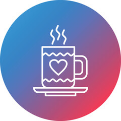 Hot Chocolate Line Gradient Circle Background Icon