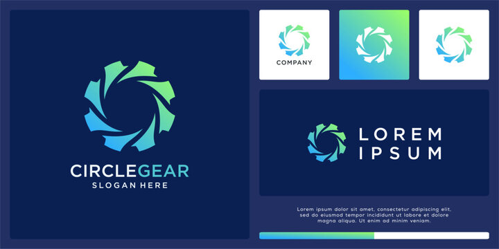 Circle gear logo design technology