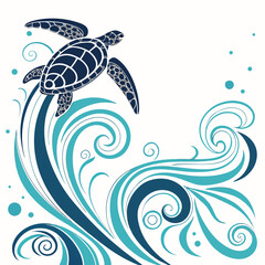 sea turtle vector illustration