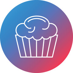 Muffin Line Gradient Circle Background Icon