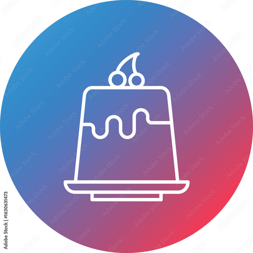 Poster pudding line gradient circle background icon